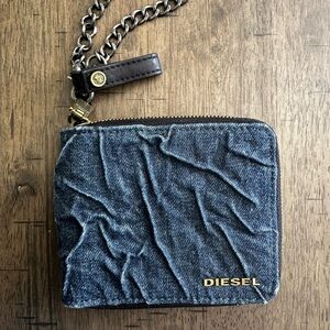 Diesel Blue Denim Wallet with Chain